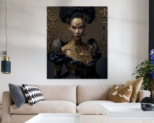 Mode, Avant Garde, Gouden Bruidsjurk #2 door Hive Arts Studio op canvas, poster, behang en meer impressie 8393094653242878719