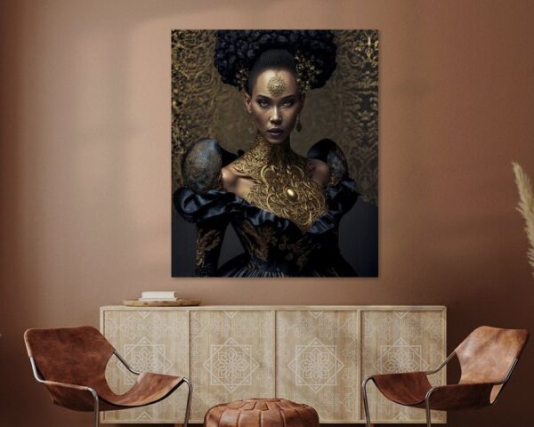 Mode, Avant Garde, Gouden Bruidsjurk #2 door Hive Arts Studio op canvas, poster, behang en meer impressie -6989037911693798568