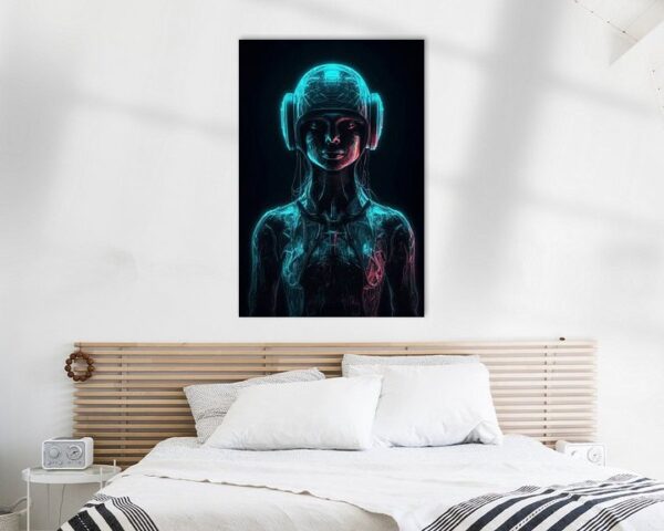 Futura Femme: A Symphony in Neon by Hive Arts Studio on canvas, poster, wallpaper and more impression -2590497941818378029