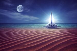 Holiday Planet #1 door Hive Arts Studio op canvas, poster, behang en meer afdruk 61cd94ccad1a