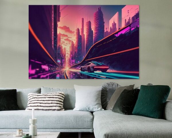 Cyber-speed, hyper-lapse, vaporwave door Hive Arts Studio op canvas, poster, behang en meer impressie 1e2eb872b17f