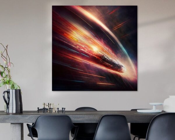 De lichtsnelheid, het doorbreken van de barrière door Hive Arts Studio op canvas, poster, behang en meer impressie 900626053278